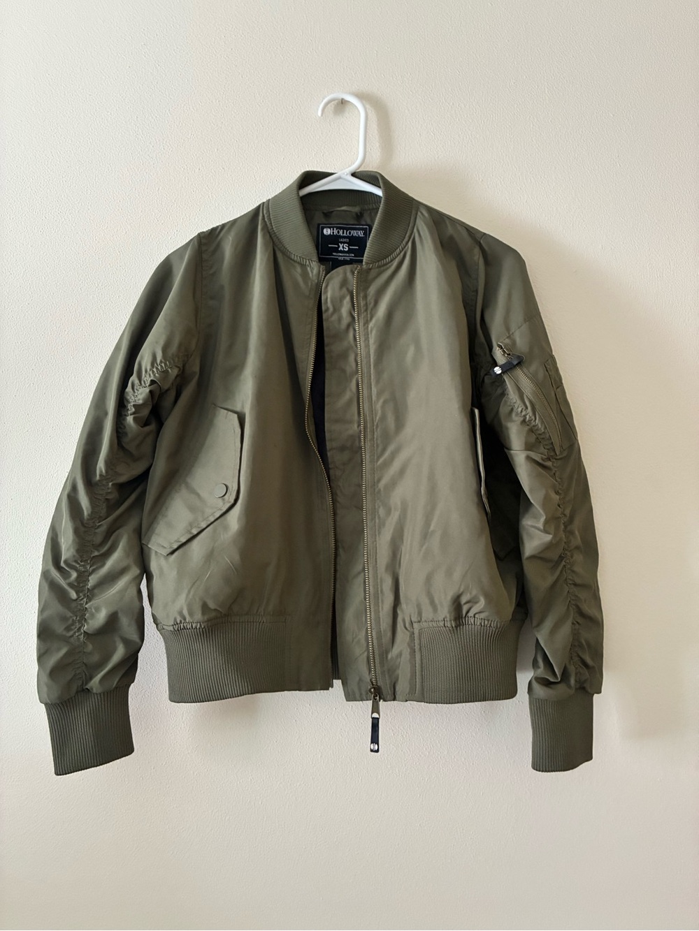 Olive Green Bomber Jacket - Women’s XS